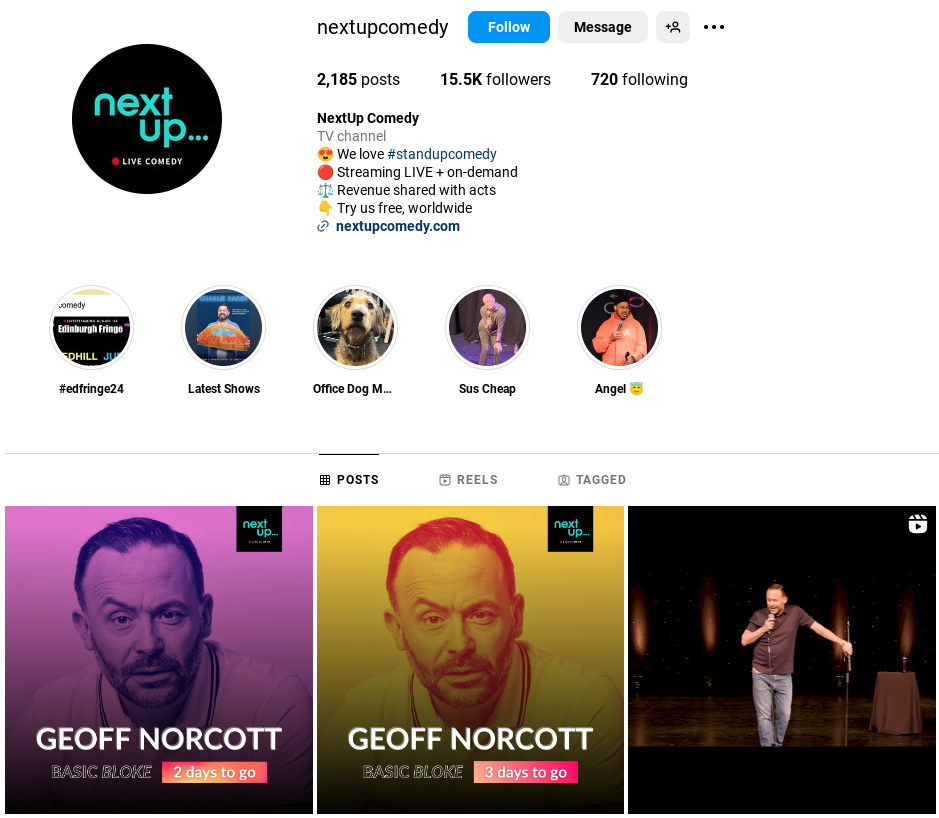next up comedy instagram